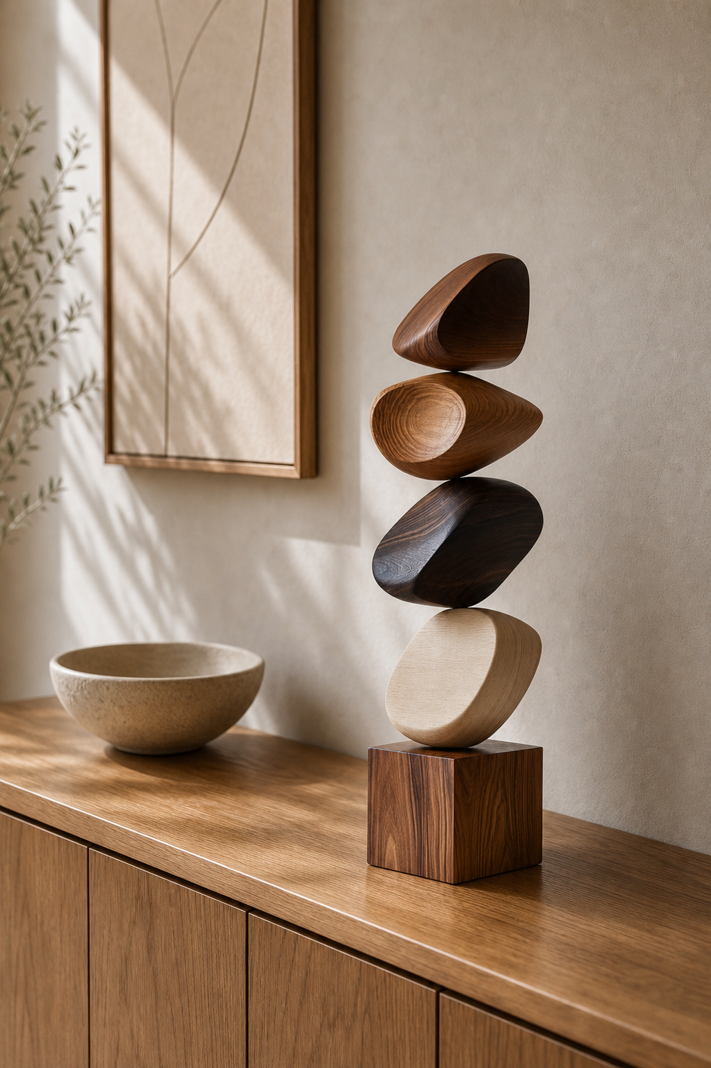 Luxury Large Wooden Statue Abstract Art Piece Ideal For Unique Housewarming Gifts