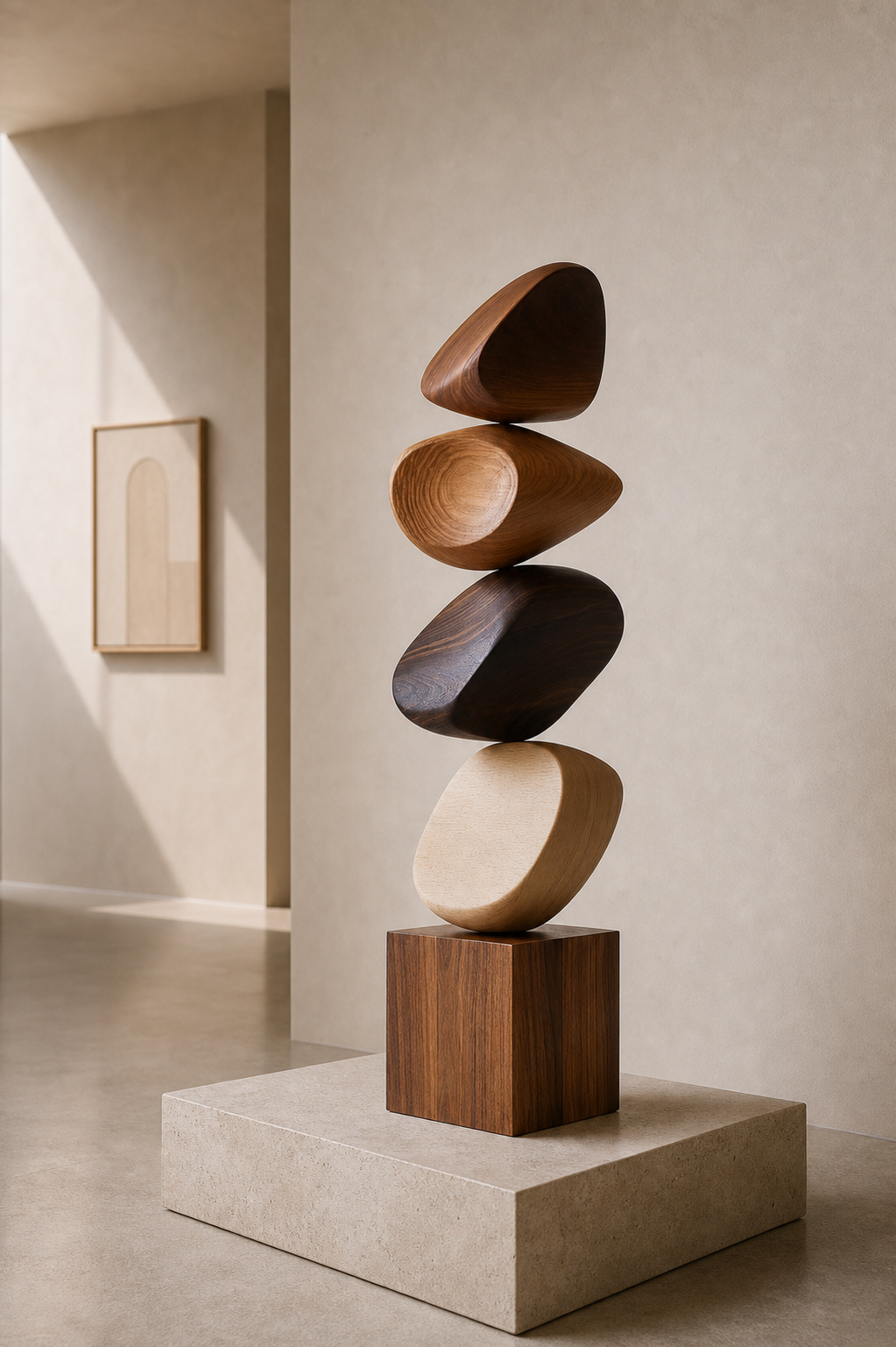 Luxury Large Wooden Statue Abstract Art Piece Ideal For Unique Housewarming Gifts