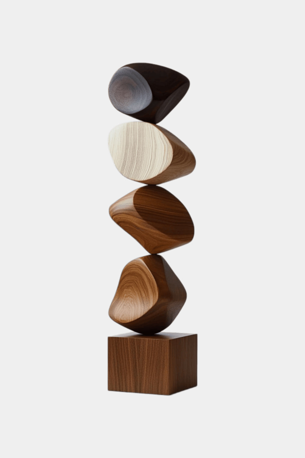 Large Abstract Wooden Floor Sculpture For Modern Minimalist Home Decor And Living Room Design