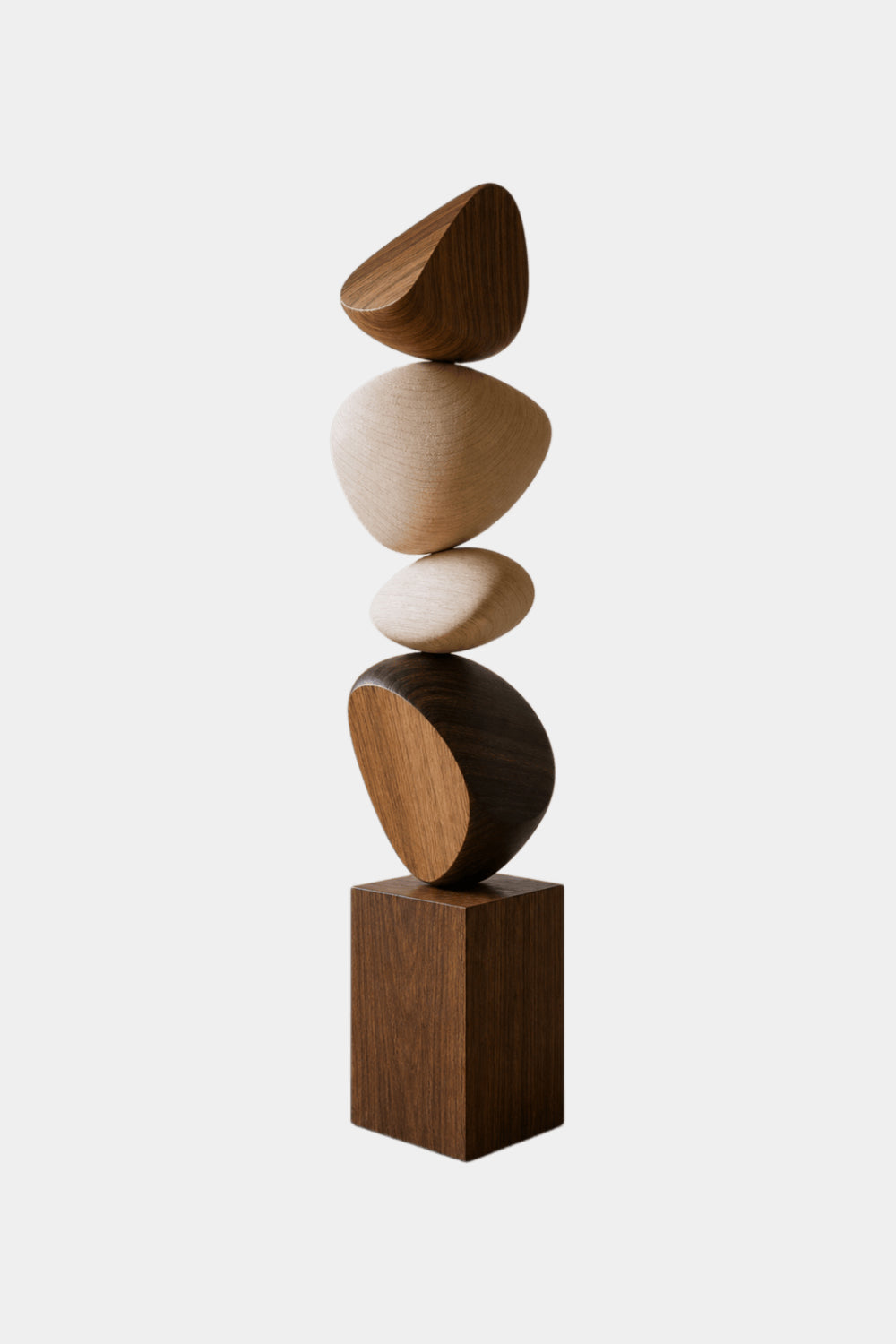 Large Handmade Wooden Floor Sculpture Abstract Minimalist Home Decor Art Piece