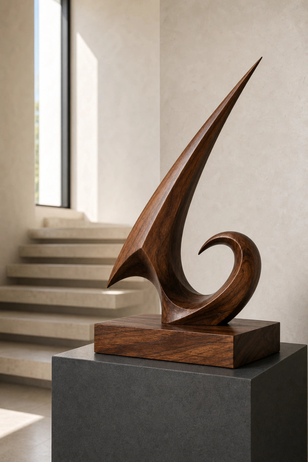 Modern Freestanding Wooden Sculpture Ideal For Office Or Luxury Gift Giving