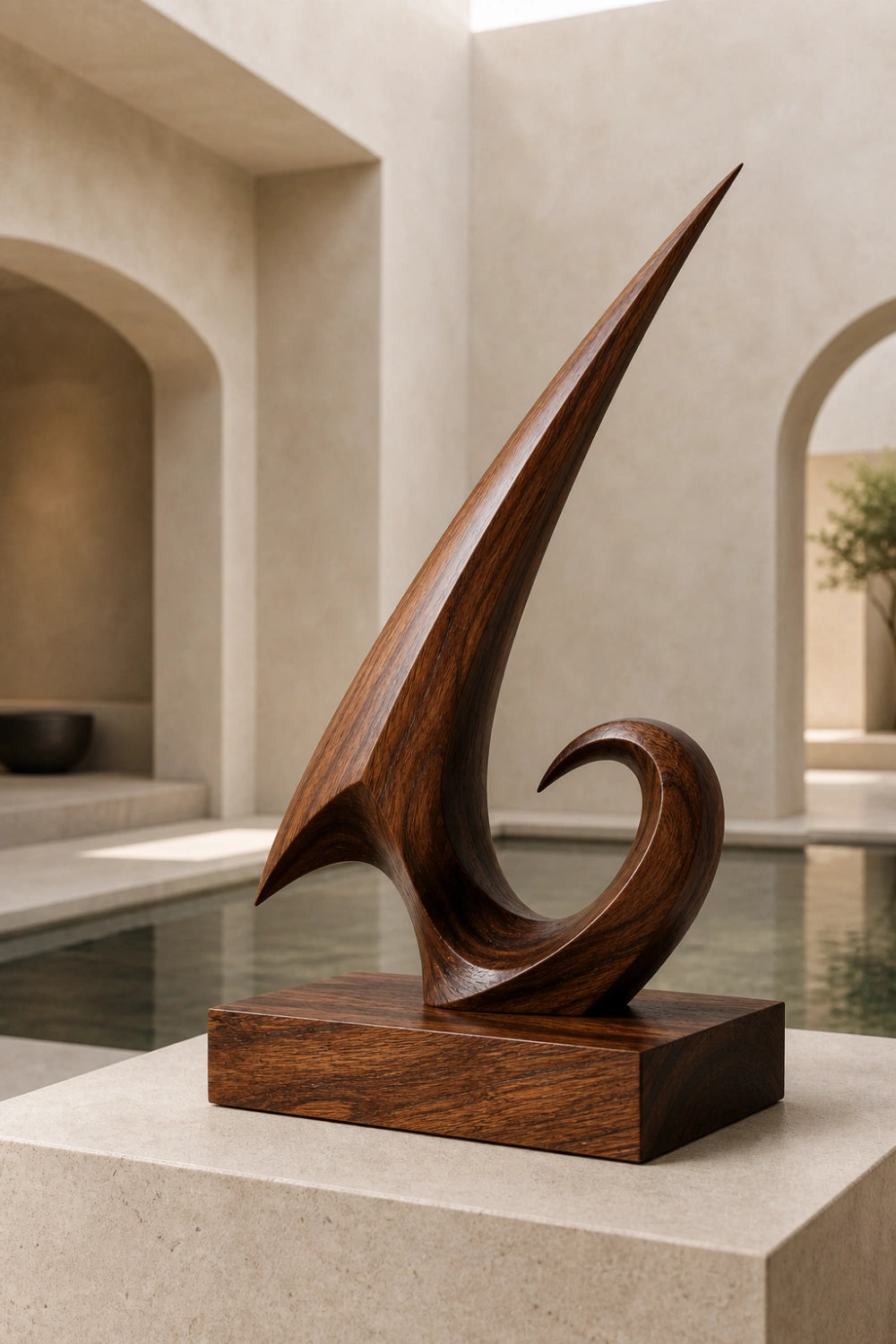Modern Freestanding Wooden Sculpture Ideal For Office Or Luxury Gift Giving