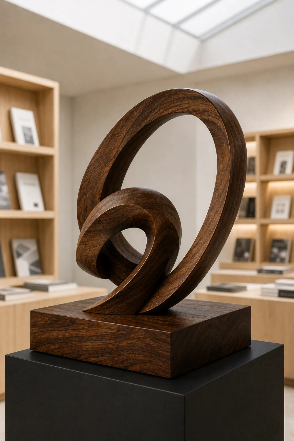 Original Hand Carved Wooden Art Sculpture With Natural Grain Finish For Home Accents