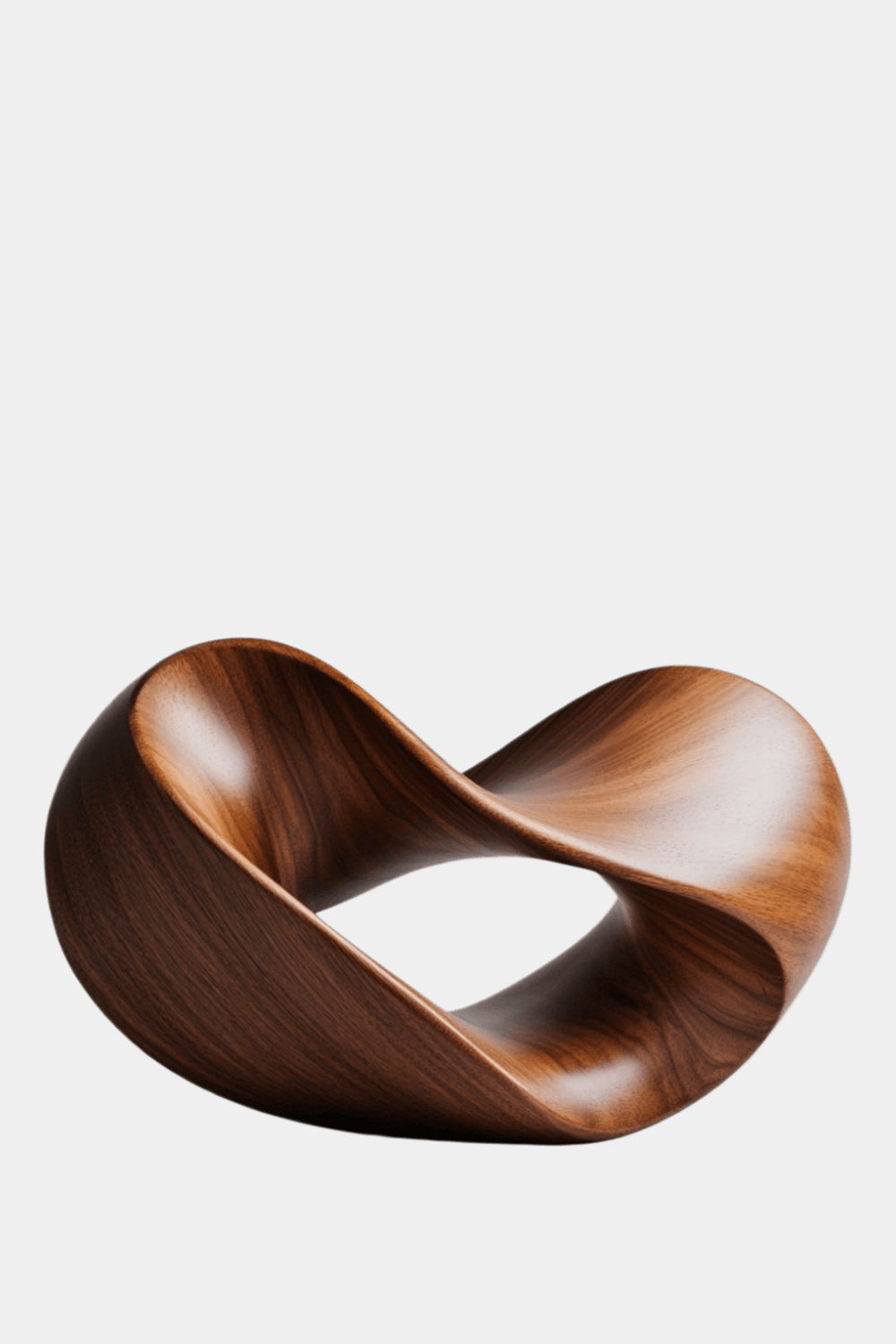 Endless Loop Wood Sculpture | Abstract Mobius Strip Decor | Sophisticated Gift