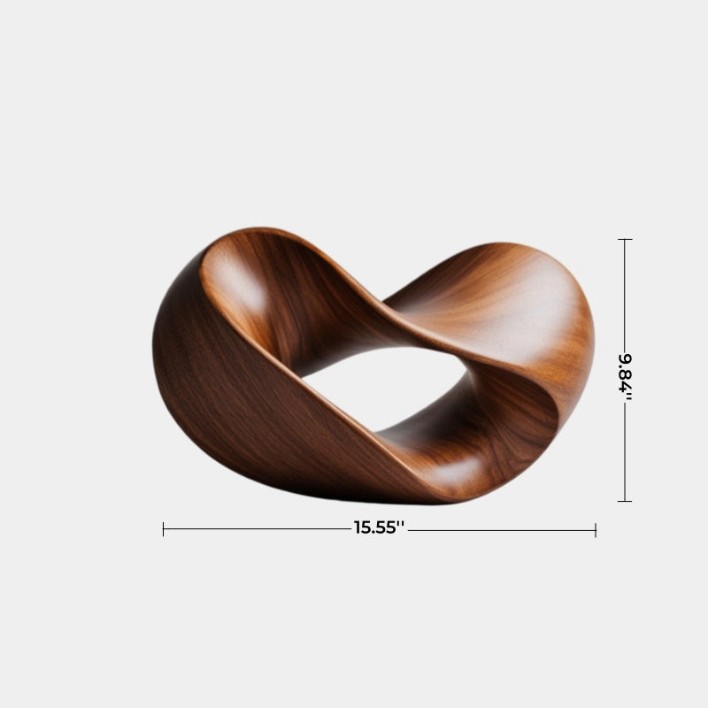 Endless Loop Wood Sculpture | Abstract Mobius Strip Decor | Sophisticated Gift