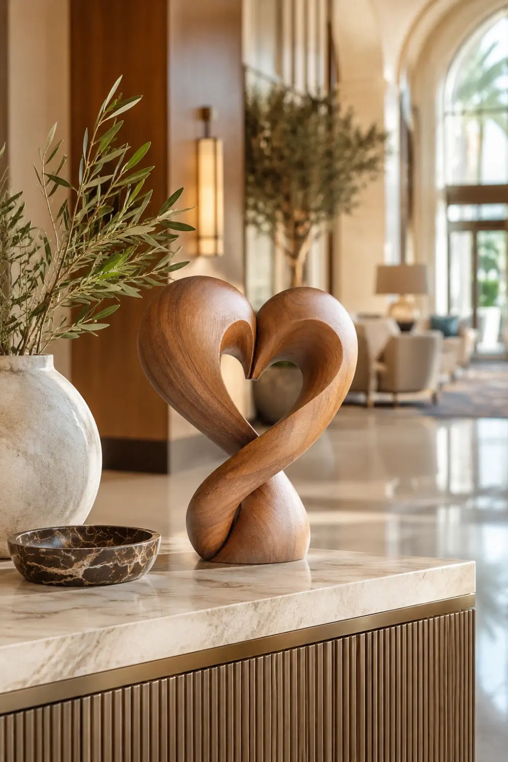 Abstract Endless Loop Wood Sculpture | Modern Infinity Decor Piece | Gallery Art Gift