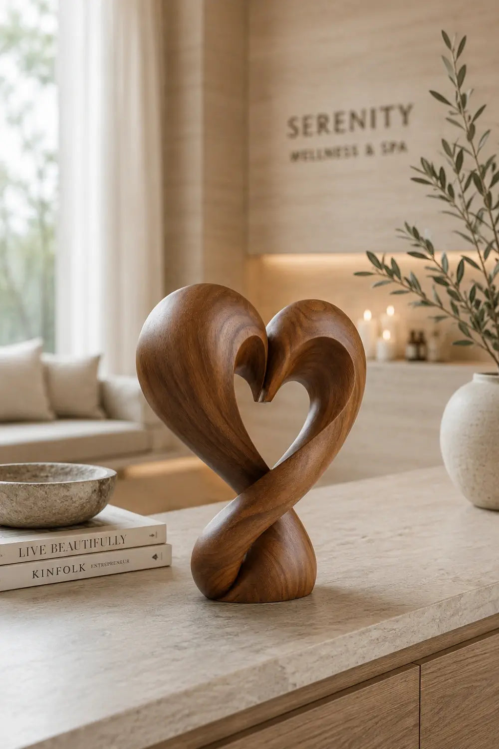 Abstract Endless Loop Wood Sculpture | Modern Infinity Decor Piece | Gallery Art Gift