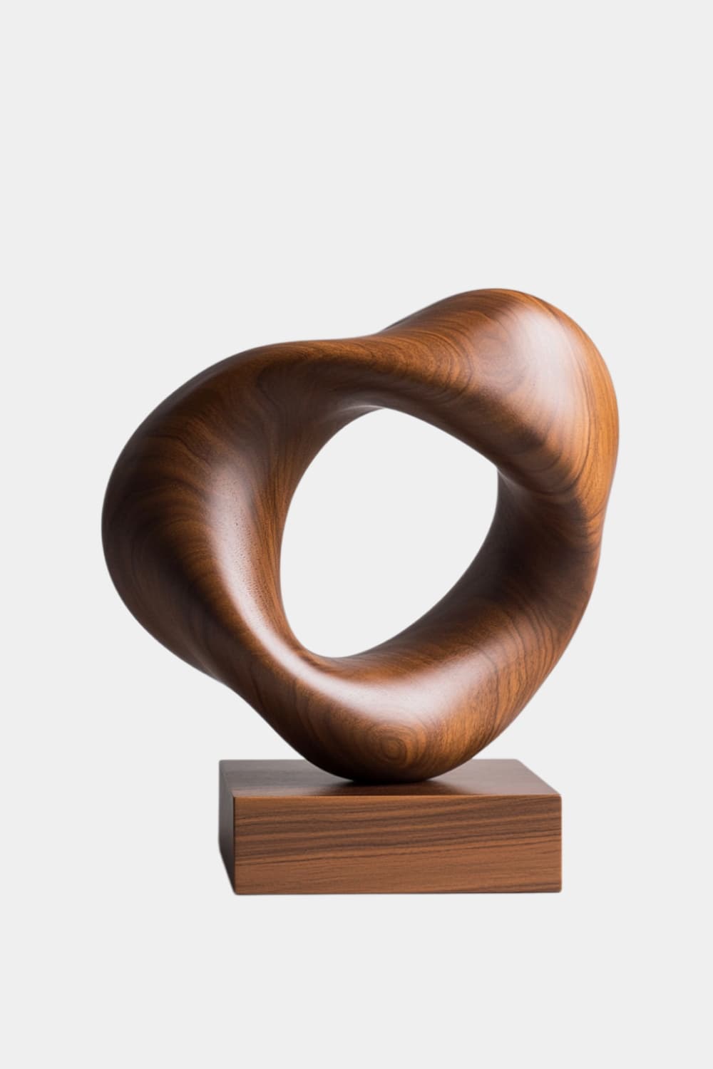 Biomorphic Wood Loop Sculpture | Organic Modern Home Accent