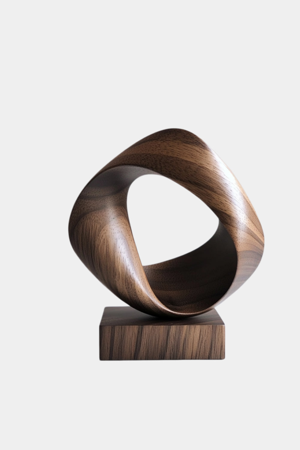 Modernist Twisted Ribbon Wood Sculpture | Curvilinear Abstract Decor | Distinguished Artisan Gift