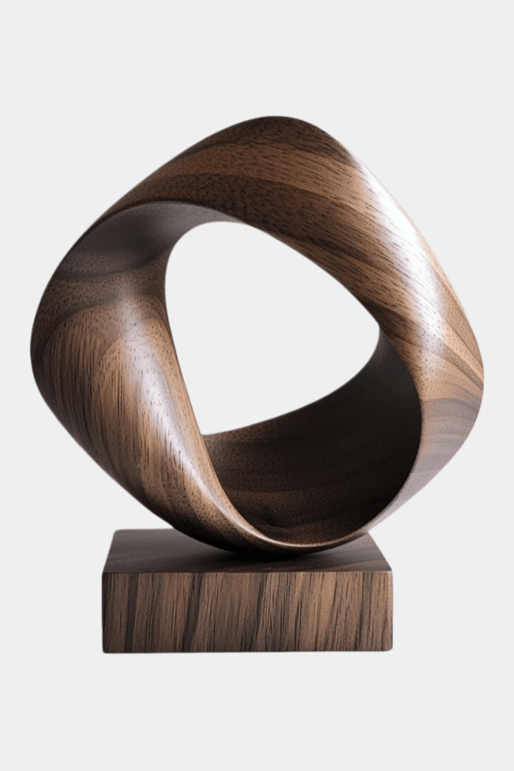 Modernist Twisted Ribbon Wood Sculpture | Curvilinear Abstract Decor | Distinguished Artisan Gift