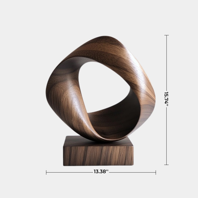 Modernist Twisted Ribbon Wood Sculpture | Curvilinear Abstract Decor | Distinguished Artisan Gift