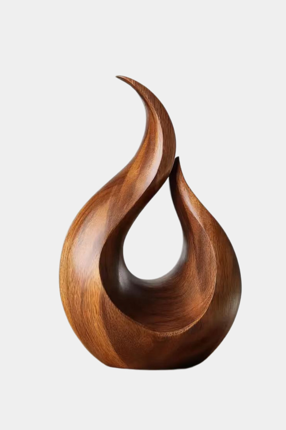 Abstract Wood Flame Sculpture | Tabletop Organic Statue | Modern Desk & Shelf Decor