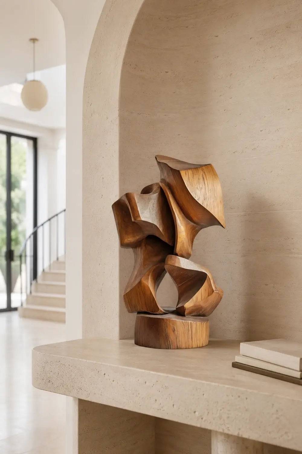 Modernist Abstract Wood Sculpture | Geometric Fine Art Object