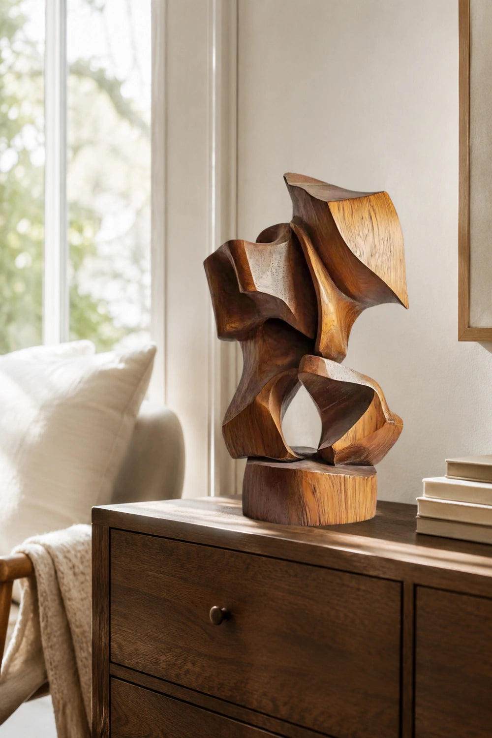 Modernist Abstract Wood Sculpture | Geometric Fine Art Object