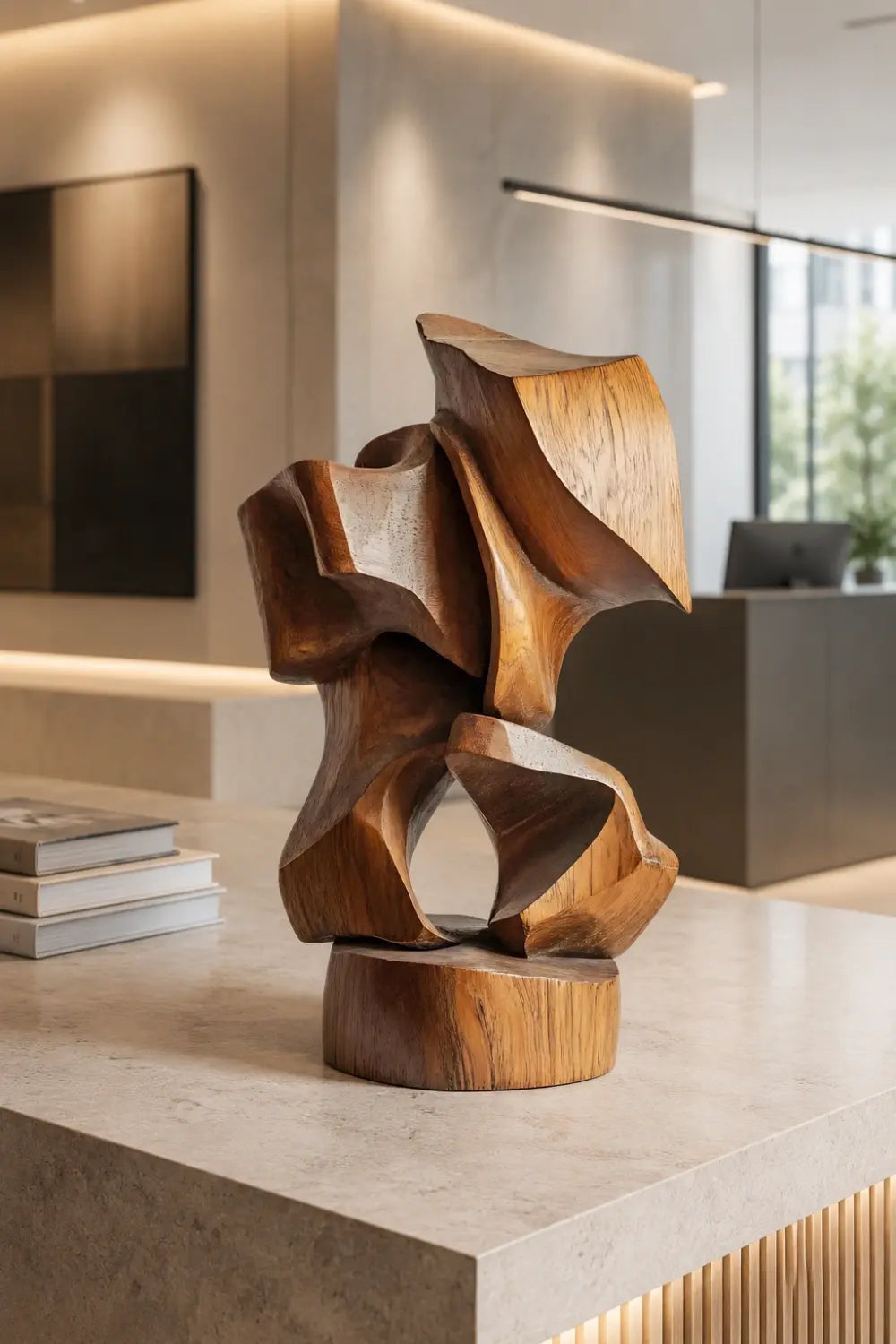 Modernist Abstract Wood Sculpture | Geometric Fine Art Object
