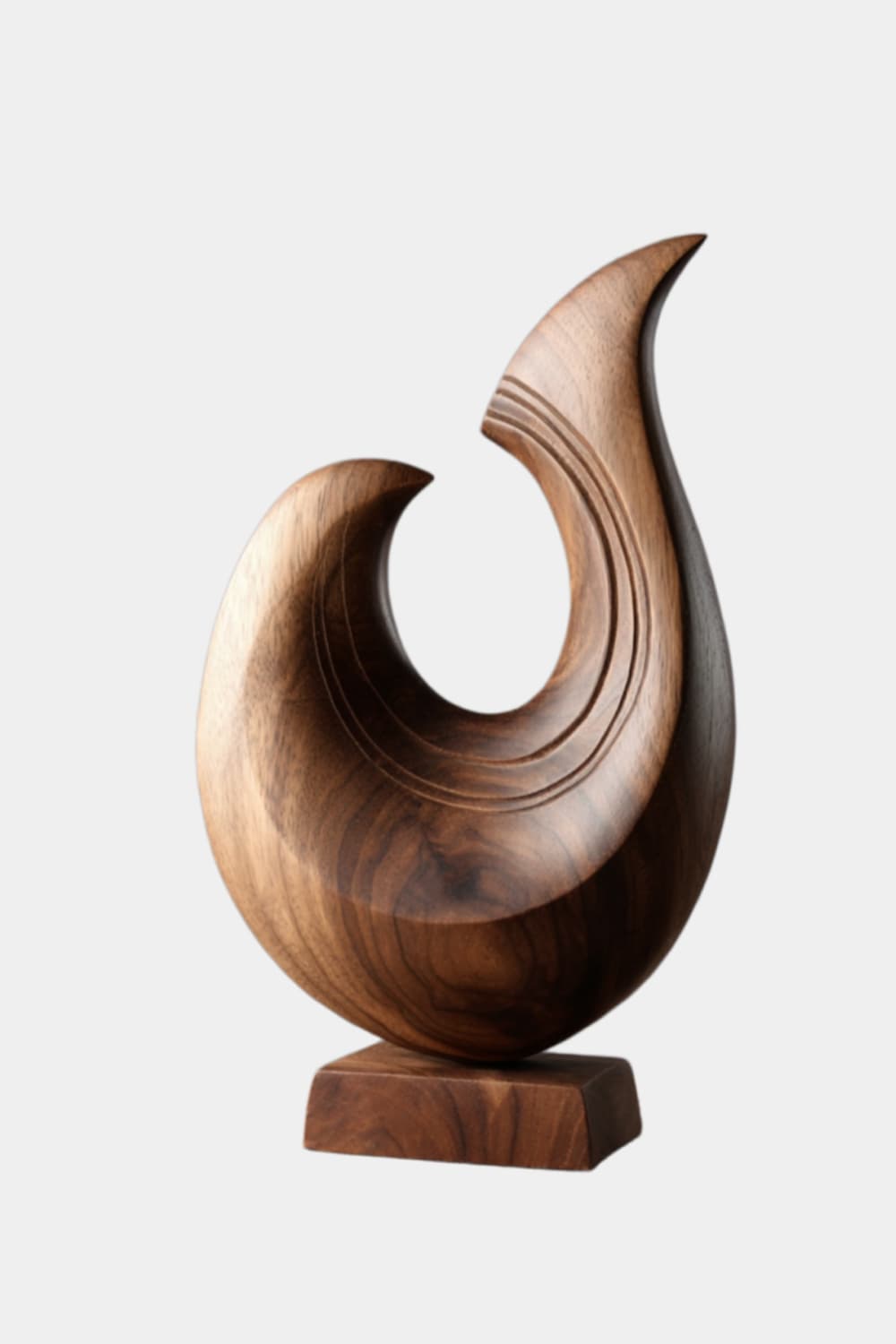 Abstract Wood Wave Sculpture | Carved Ocean Crest Decor