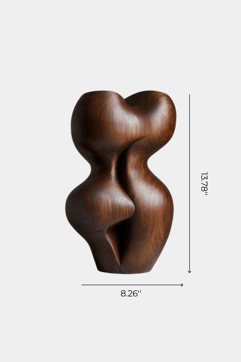Biomorphic Wood Sculpture | Abstract Curved Statue | Modern Accent Art