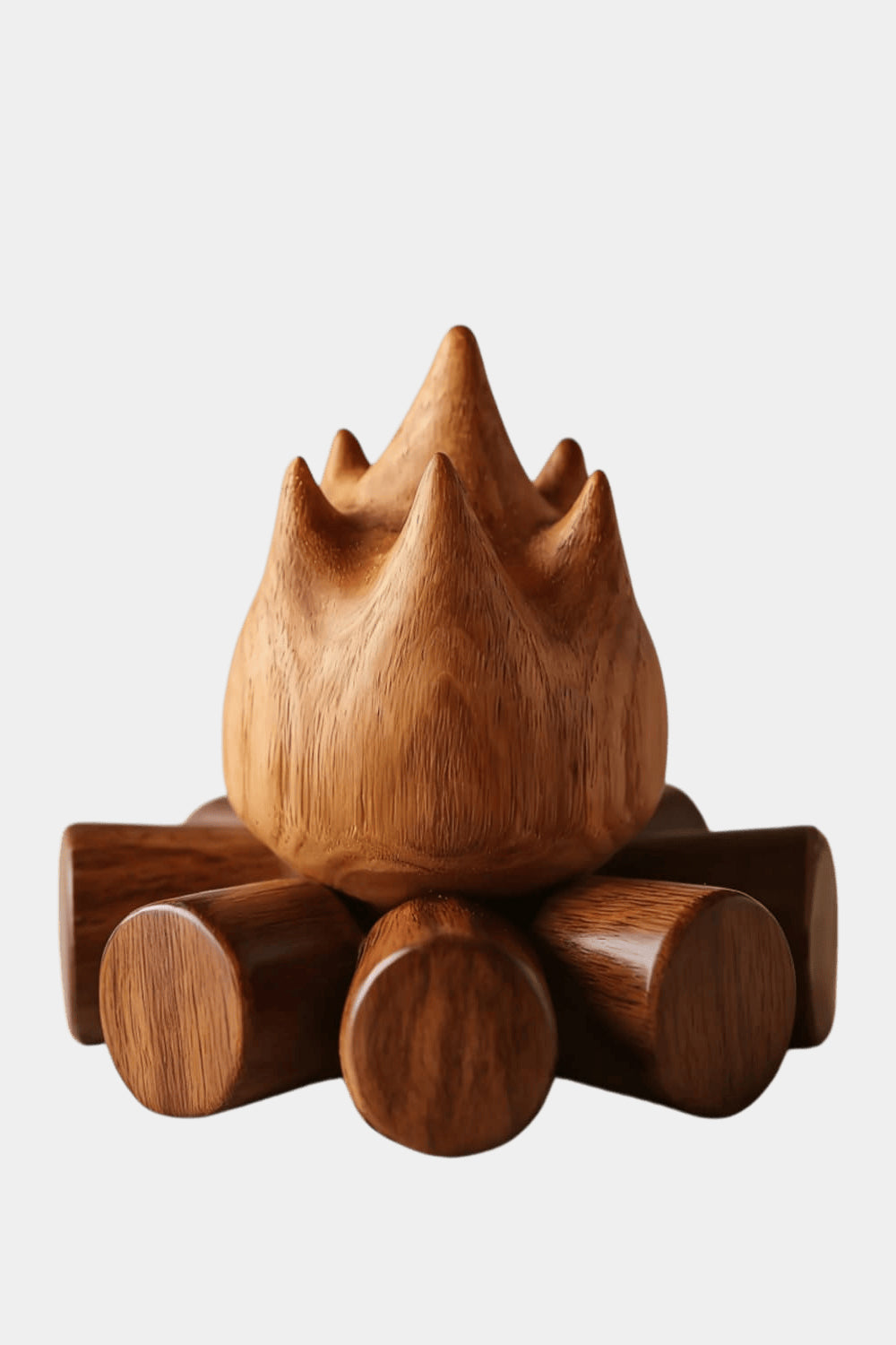 Carved Wood Campfire Sculpture | Cozy Cabin Decor | Fireplace Gift Ornament