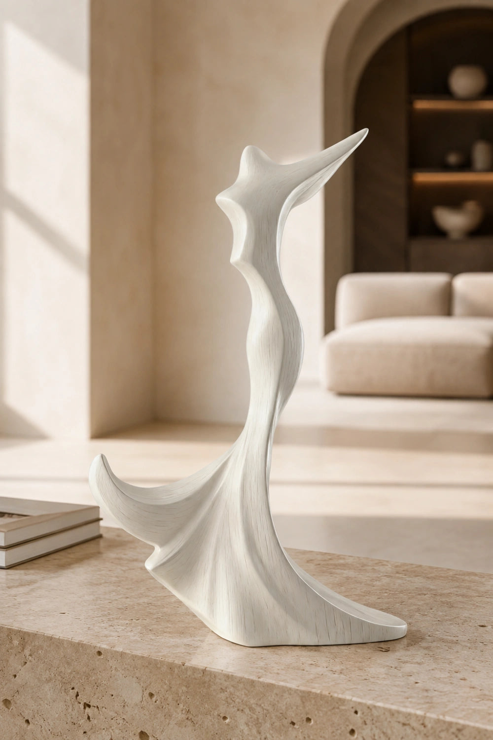 Abstract Wood Ballerina Sculpture | Fluid Dancer Statue | Elegant Gift Decor