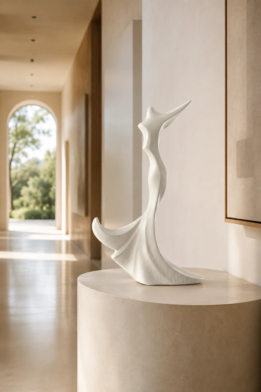 Abstract Wood Ballerina Sculpture | Fluid Dancer Statue | Elegant Gift Decor