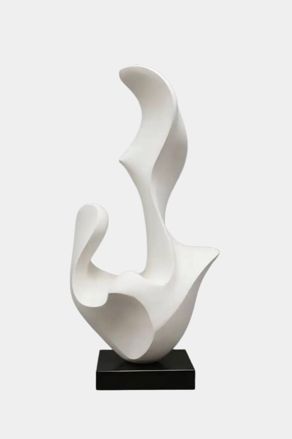 White Abstract Wood Sculpture | Modern Organic Statue | Luxury Gallery Decor