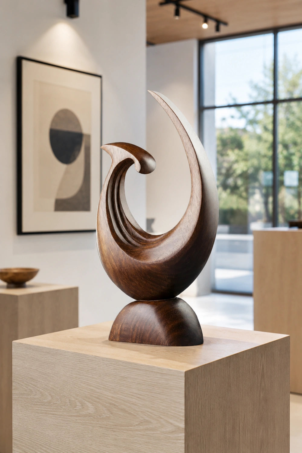 Carved Wood Hook Sculpture | Ocean Wave Statue | Meaningful Art Gift