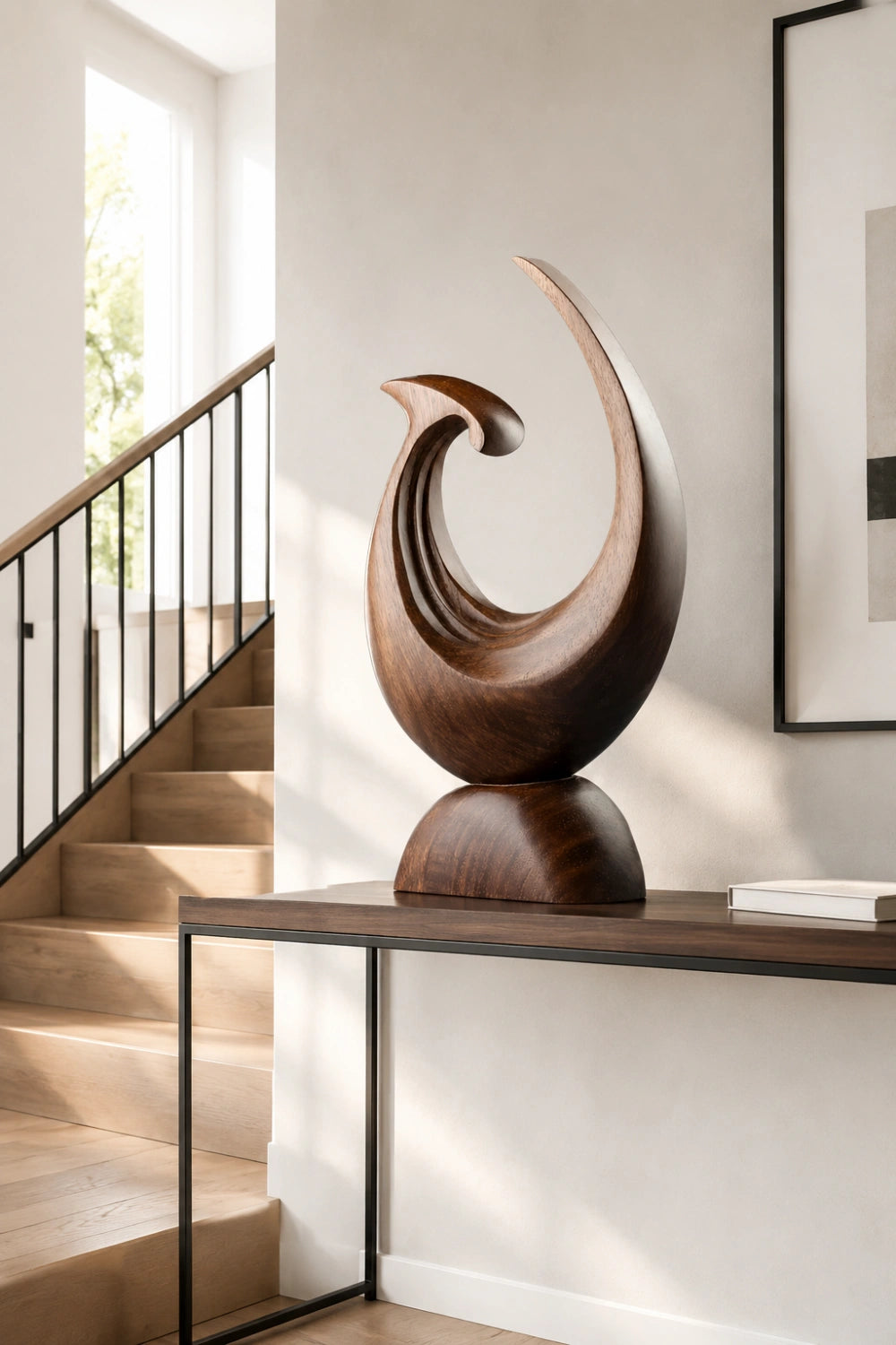 Carved Wood Hook Sculpture | Ocean Wave Statue | Meaningful Art Gift