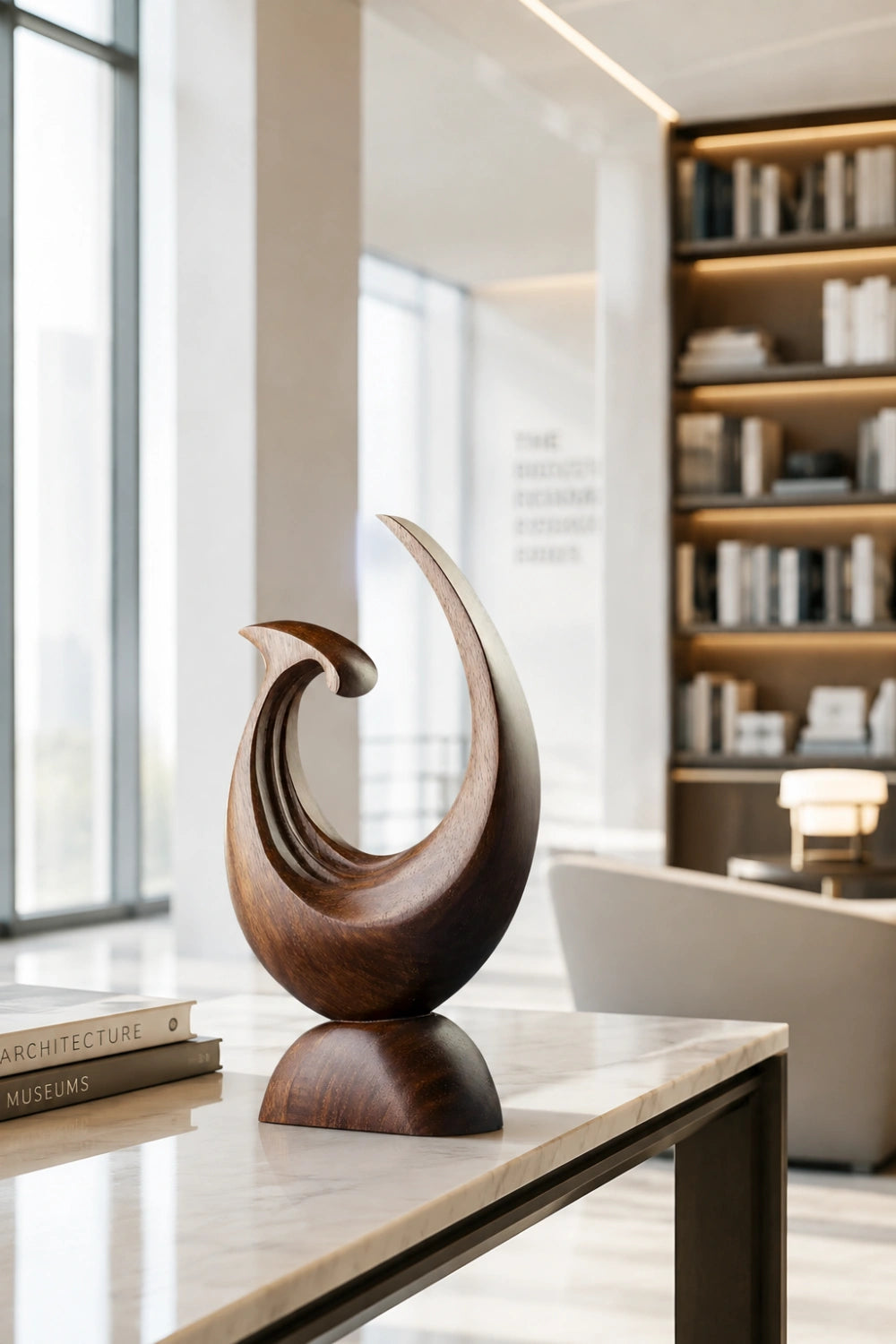 Carved Wood Hook Sculpture | Ocean Wave Statue | Meaningful Art Gift