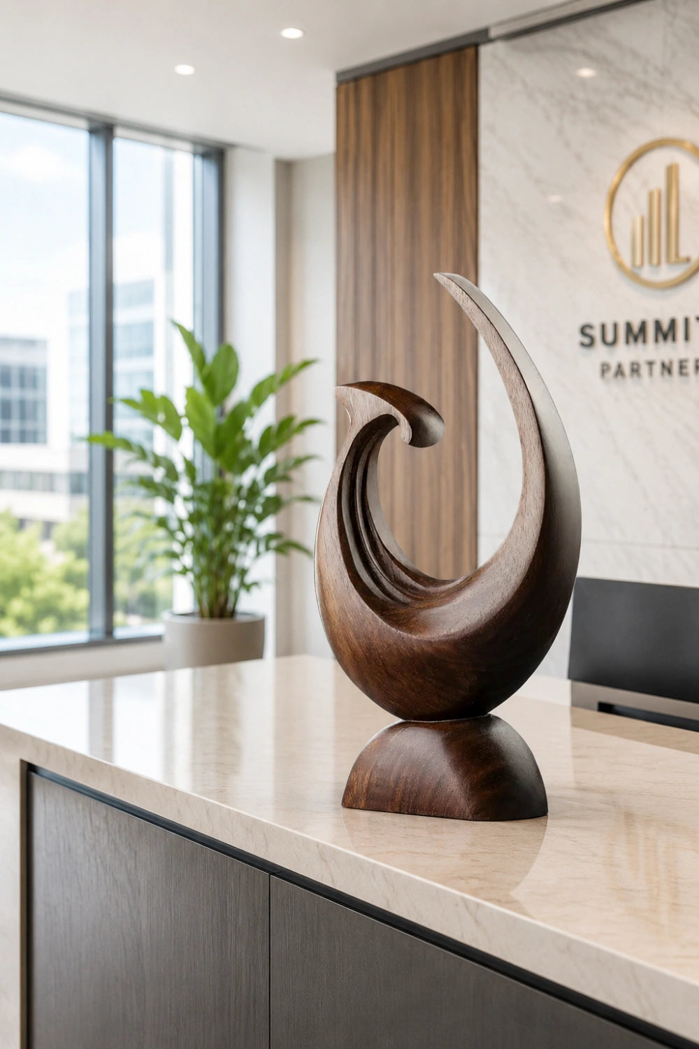 Carved Wood Hook Sculpture | Ocean Wave Statue | Meaningful Art Gift