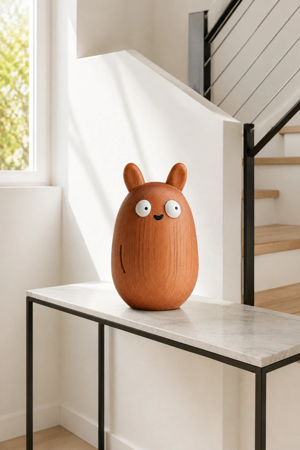 Cute Wood Creature Figurine | Nordic Animal Statue | Playful Nursery Decor