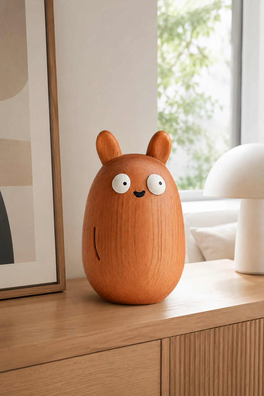Cute Wood Creature Figurine | Nordic Animal Statue | Playful Nursery Decor