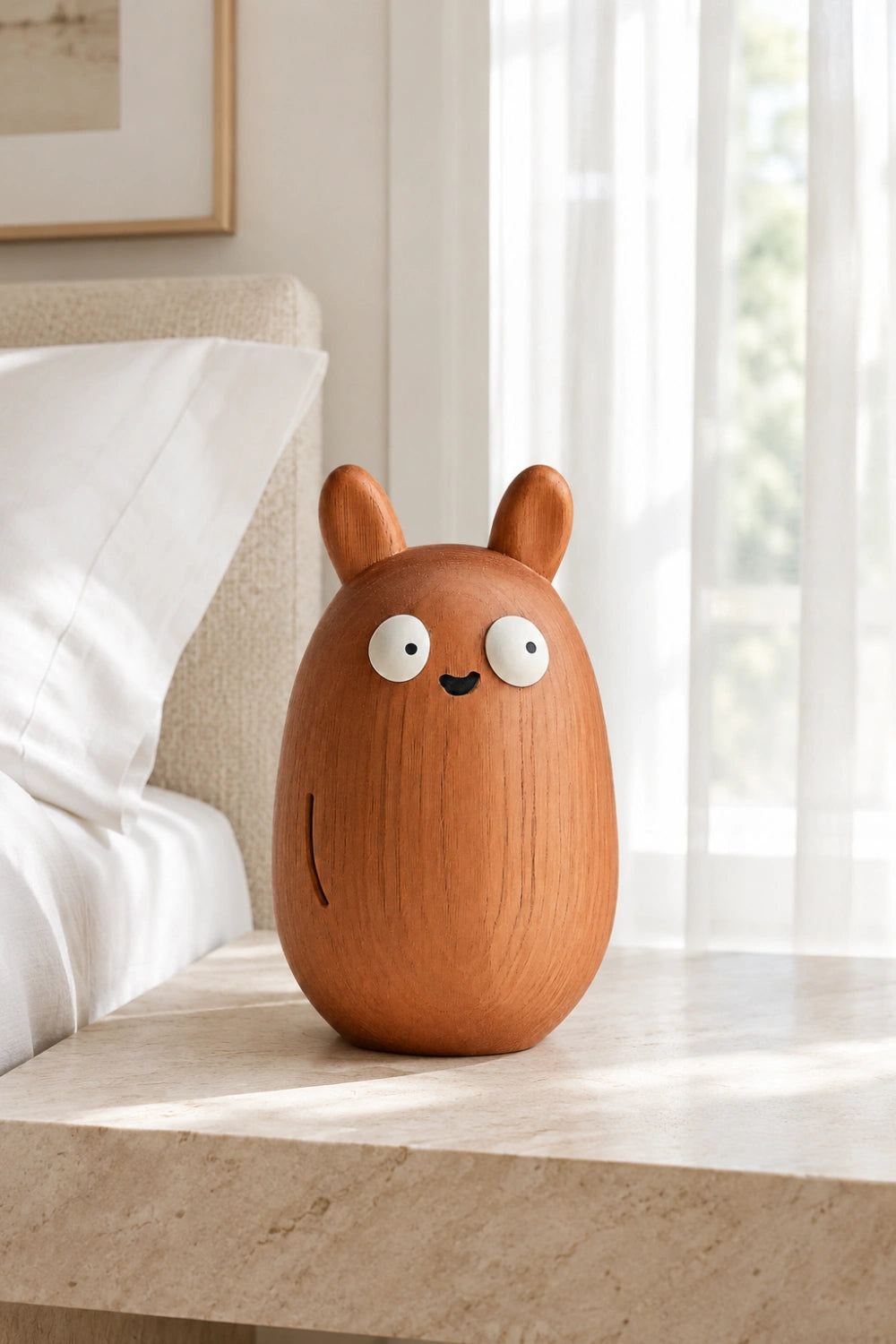 Cute Wood Creature Figurine | Nordic Animal Statue | Playful Nursery Decor