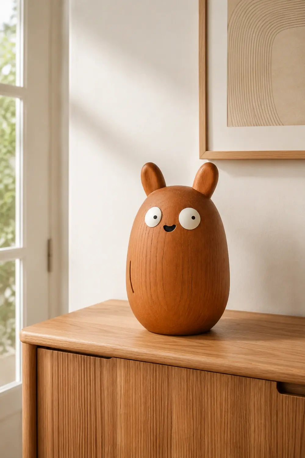Cute Wood Creature Figurine | Nordic Animal Statue | Playful Nursery Decor