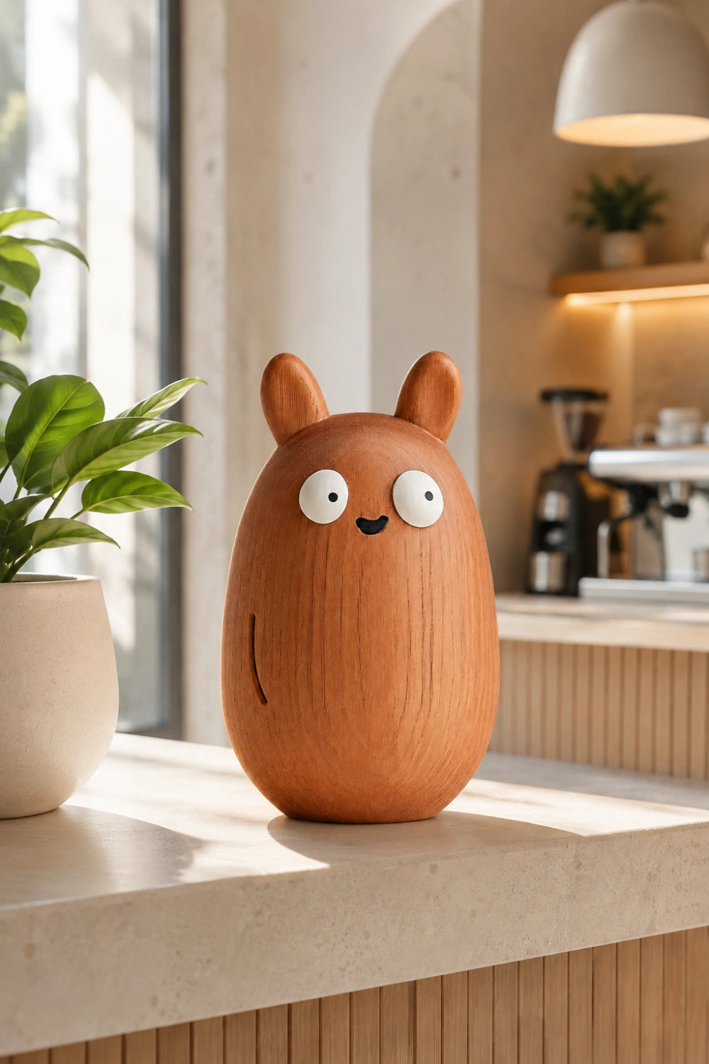 Cute Wood Creature Figurine | Nordic Animal Statue | Playful Nursery Decor