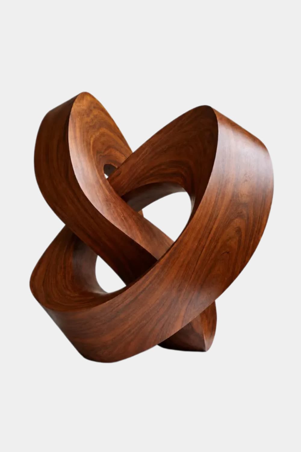 Abstract Wooden Knot Sculpture | Modern Loop Decoration Gift