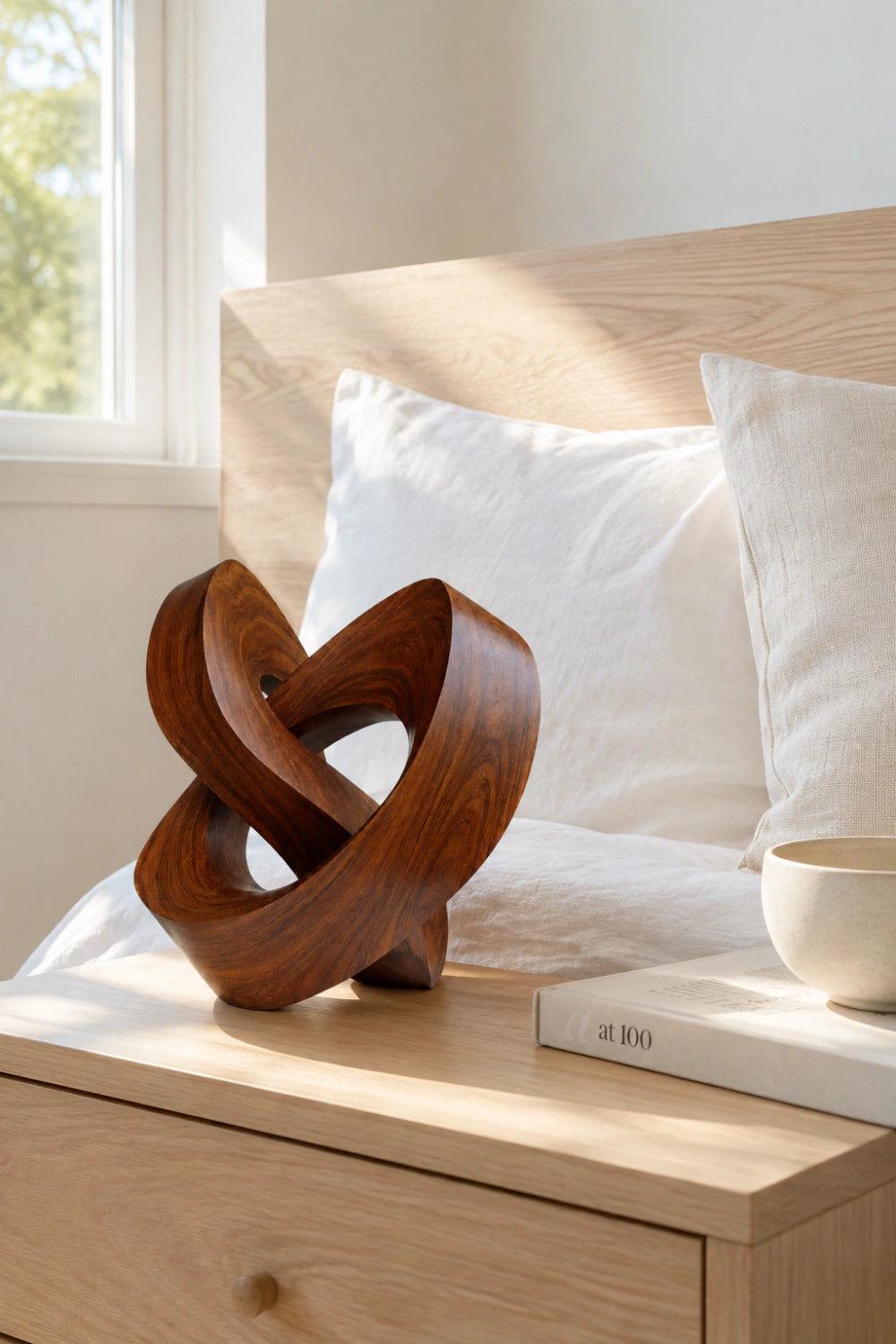 Abstract Wooden Knot Sculpture | Modern Loop Decoration Gift
