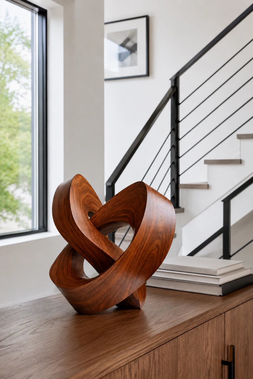 Abstract Wooden Knot Sculpture | Modern Loop Decoration Gift