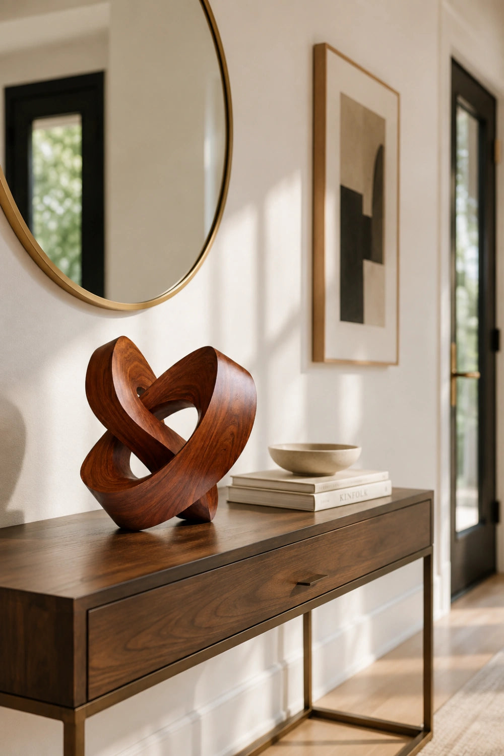 Abstract Wooden Knot Sculpture | Modern Loop Decoration Gift