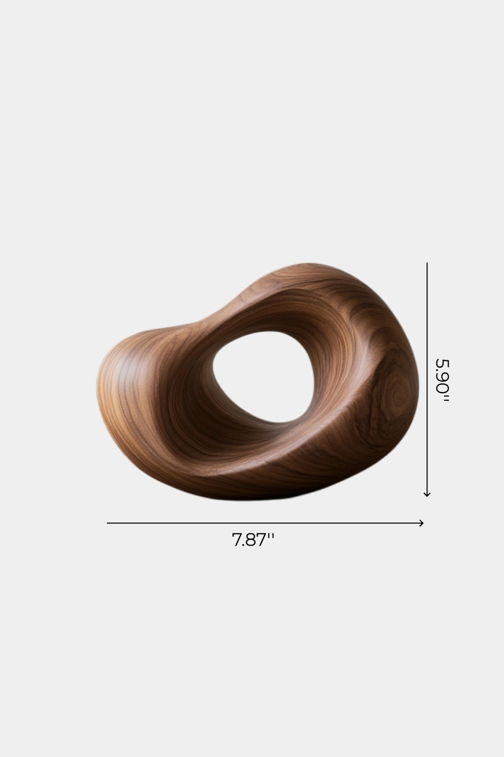 Organic Modern Wood Sculpture | Abstract Hollow Ring Decor