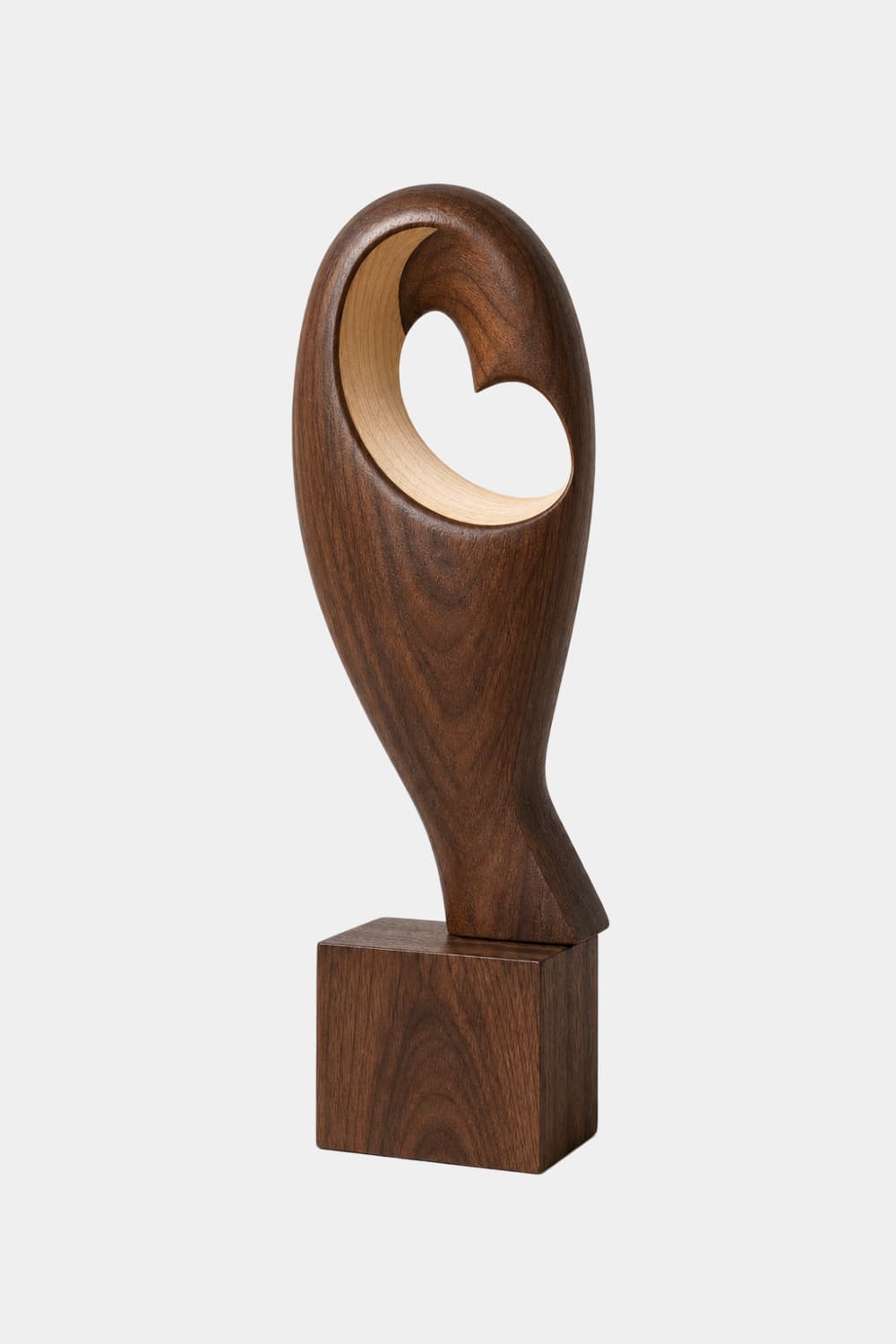 Abstract Bird Wood Sculpture | Hollow Bird Statue | Modern Romantic Decor