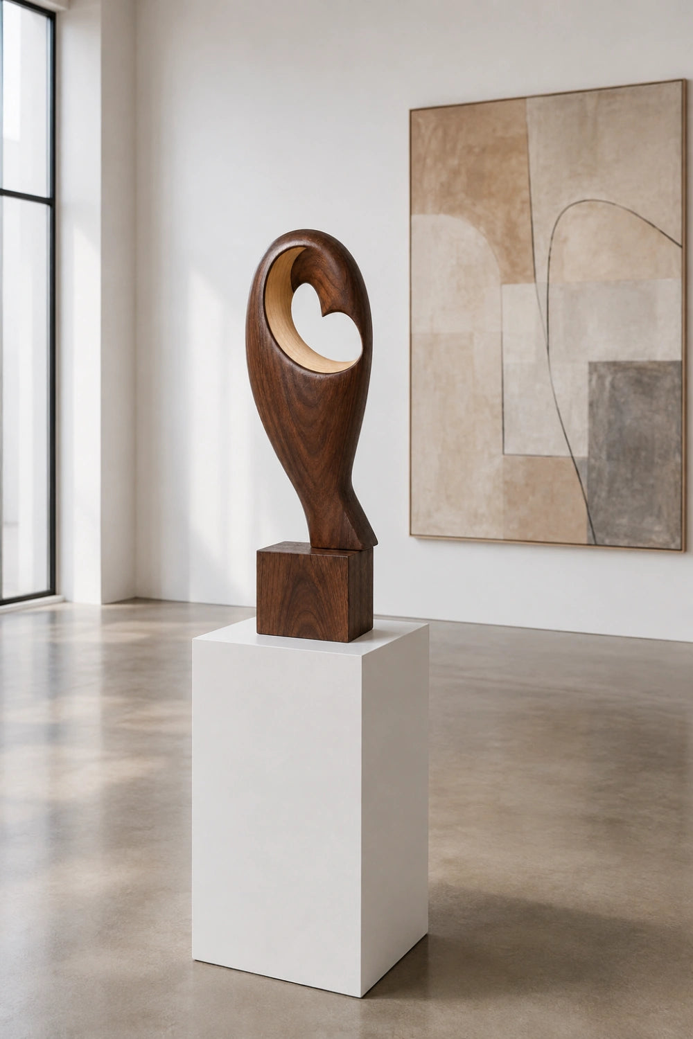 Abstract Bird Wood Sculpture | Hollow Bird Statue | Modern Romantic Decor