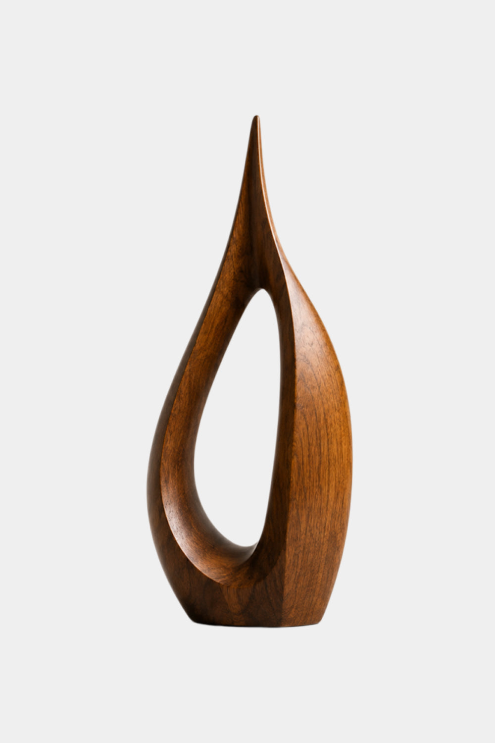 Hollow Teardrop Wood Sculpture | Organic Droplet Table Decor