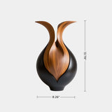 Wood Sculpture Solid Wood Vase Ornaments Hand Carving Art Ornament Wooden Carving Diy Gift Room Decor Home Decor Diy