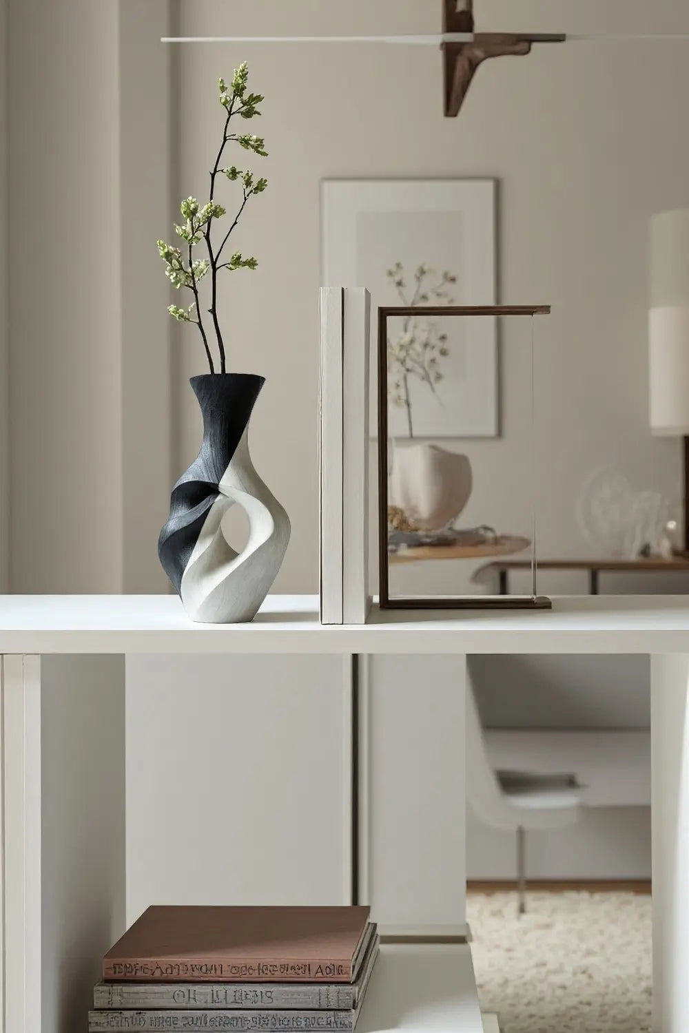 Abstract Wooden Vase Sculpture Handcrafted Modern Sculptural Home Décor