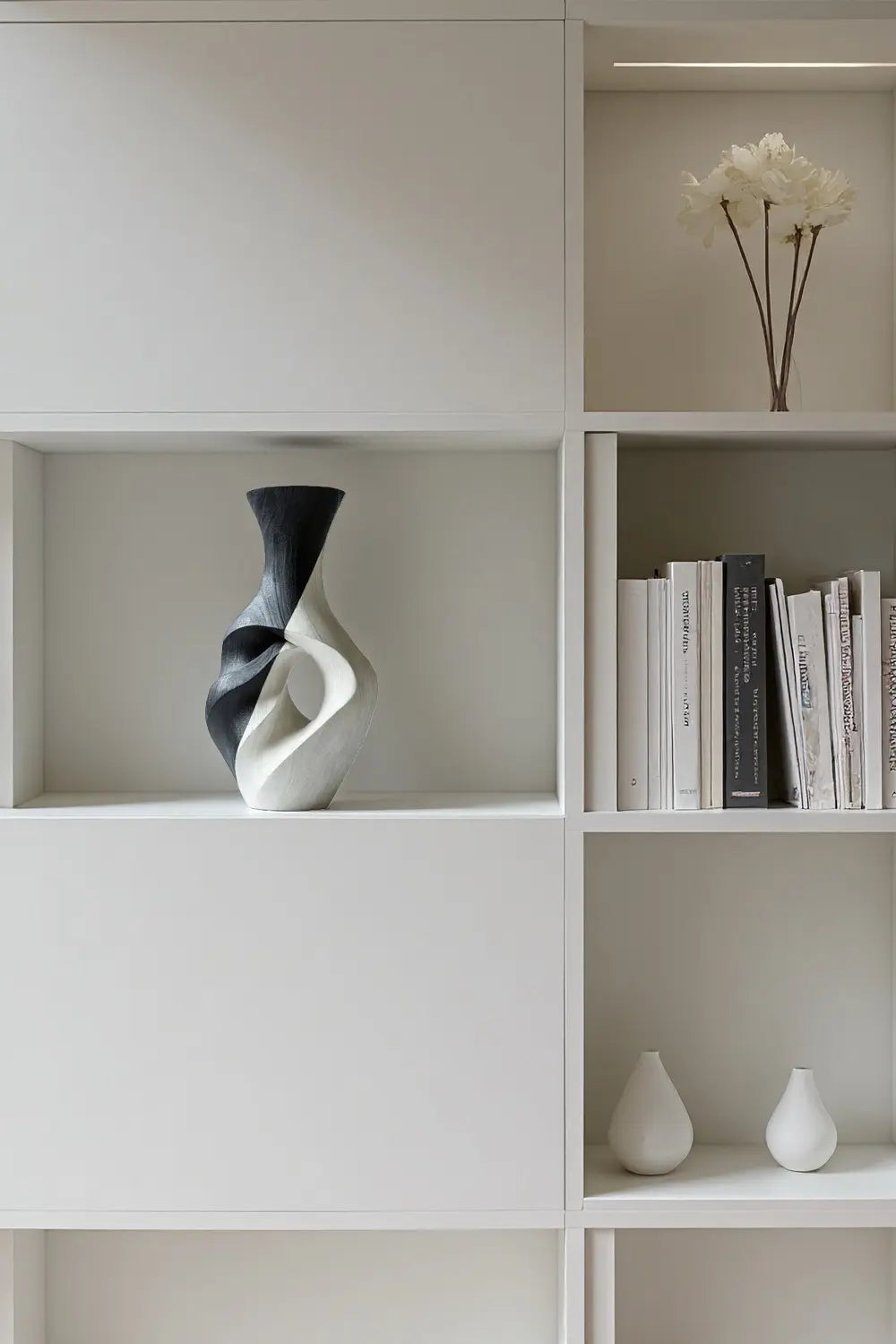 Abstract Wooden Vase Sculpture Handcrafted Modern Sculptural Home Décor