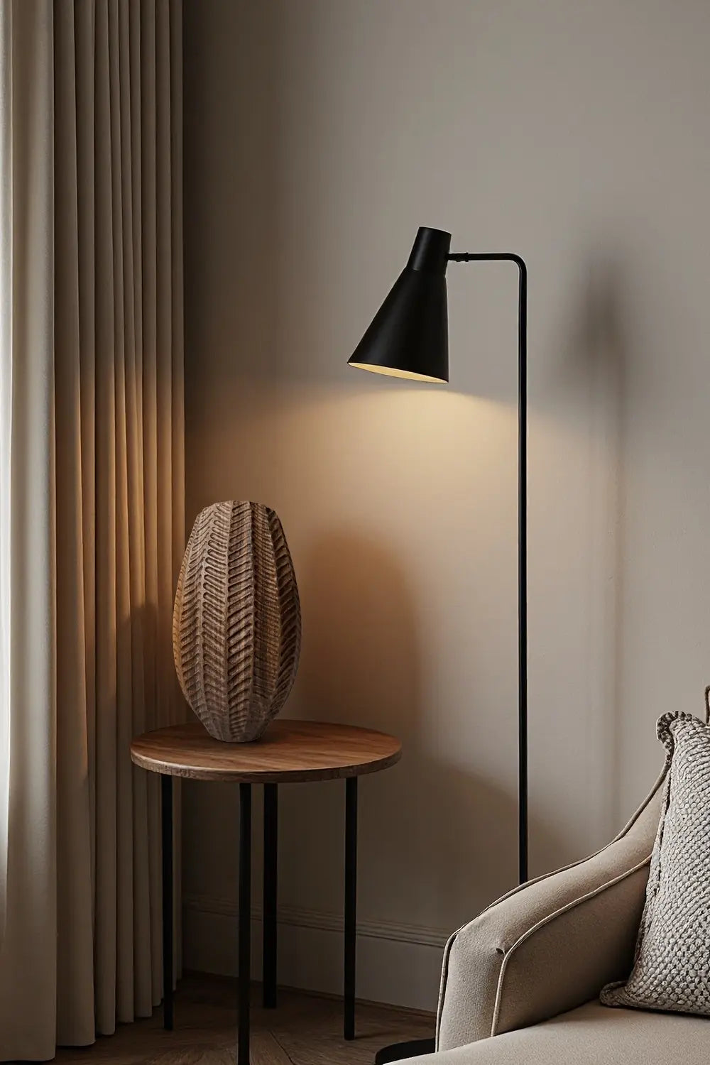 Textured Hand-Carved Wood Vase | Unique Ornamental Gift for Home Decoration