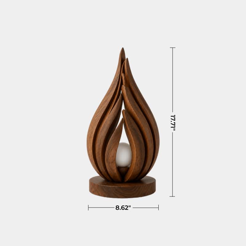 Lotus Bud Wooden Art Lamp | Sculptural Petal Mood Light for Home Decor