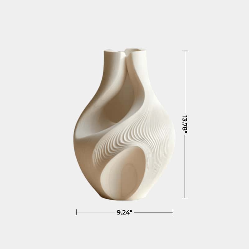 Abstract Wood Vase Sculpture, Modern Handcrafted Decor Statement Piece