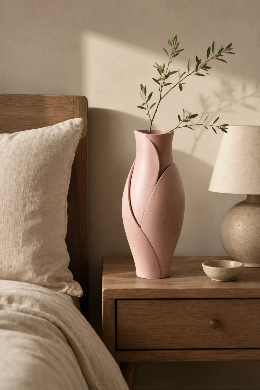 Aesthetic Petal Wood Vase | Blooming Bud Flower Pot | Modern Interior Space Decor