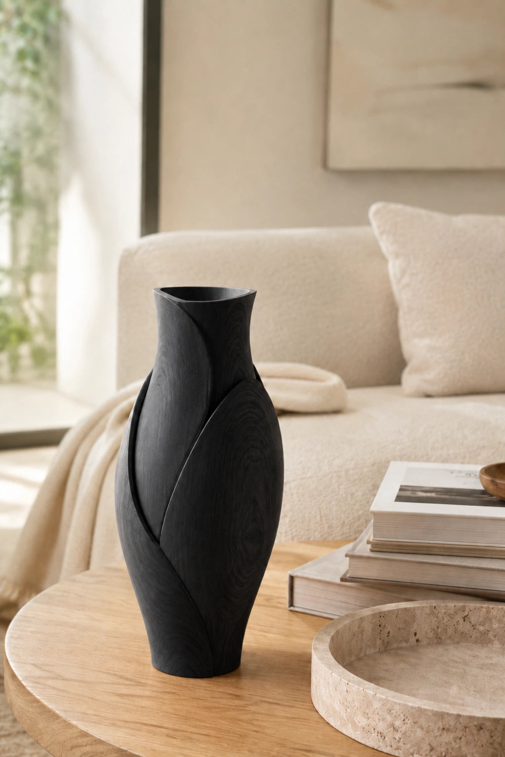 Aesthetic Petal Wood Vase | Blooming Bud Flower Pot | Modern Interior Space Decor